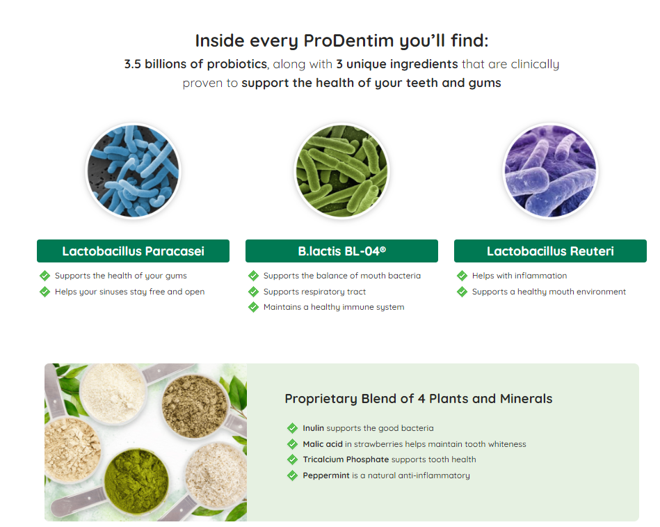 Ingredients and Their Benefits in ProDentim Supplements - Health